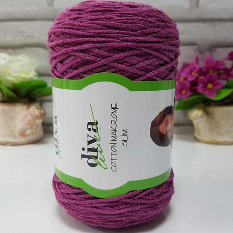 Diva İnce Cotton Makrome Mürdüm