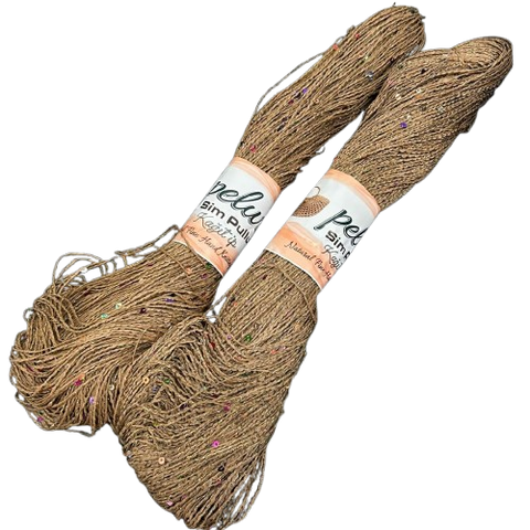 Simli Pullu Kağıt İp 01- Natural (Renkli Pullu)