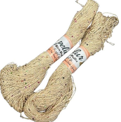 Simli Pullu Kağıt İp 05- Krem(Gold Pullu)