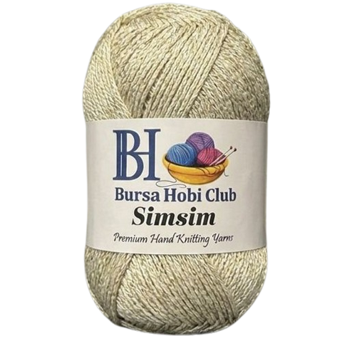 Simsim 01-Krem (Gold Simli)