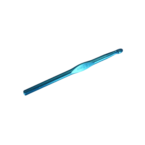 Renkli Metal Yün Tığı Mavi - 8.00mm
