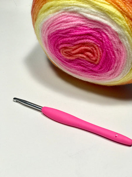 Yabalı Elastik Saplı Renkli Yün Tığı Pembe - 3.50 mm